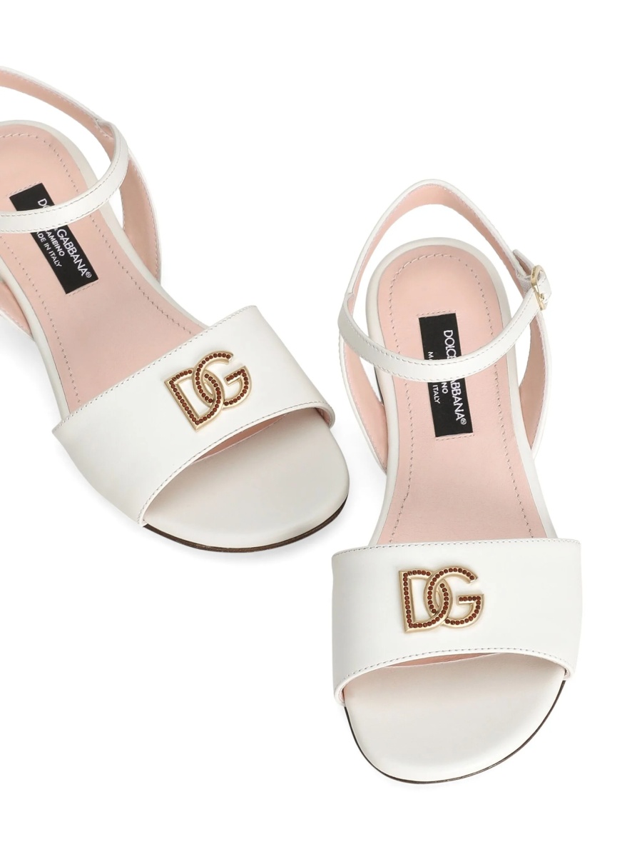 Sandale Dolce &amp; Gabbana albe din piele - Img 4