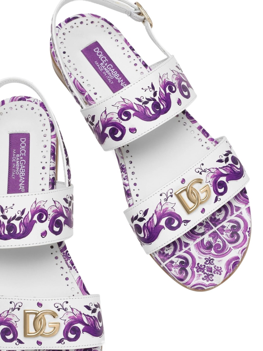 Sandale Dolce &amp; Gabbana albe din piele - Img 4