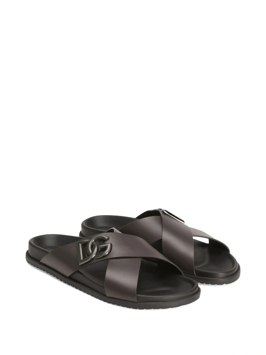 Sandale Dolce &amp; Gabbana maro din piele - Img 5