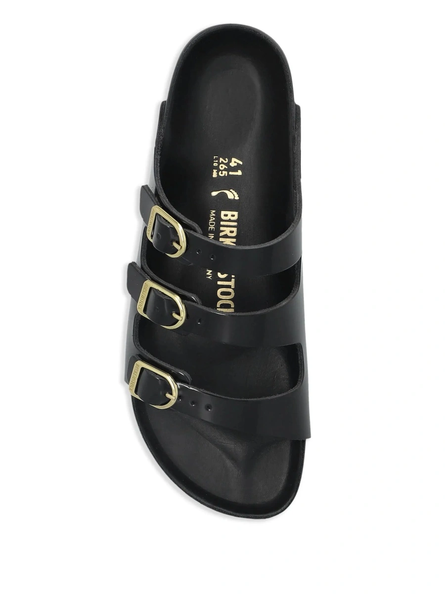 Sandale 'Florida' Black Sandals with Adjustable Buckle and Three Straps in Leather for Women - Img 7