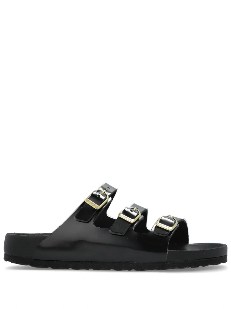 Sandale 'Florida' Black Sandals with Adjustable Buckle and Three Straps in Leather for Women - Img 9