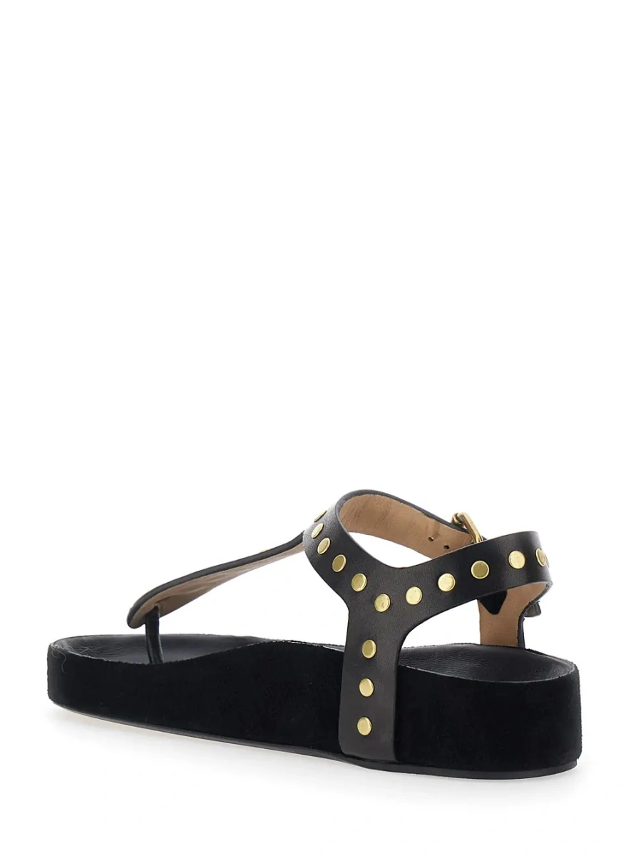 Sandale Isabel Marant negre din piele 'Enore' - Img 3