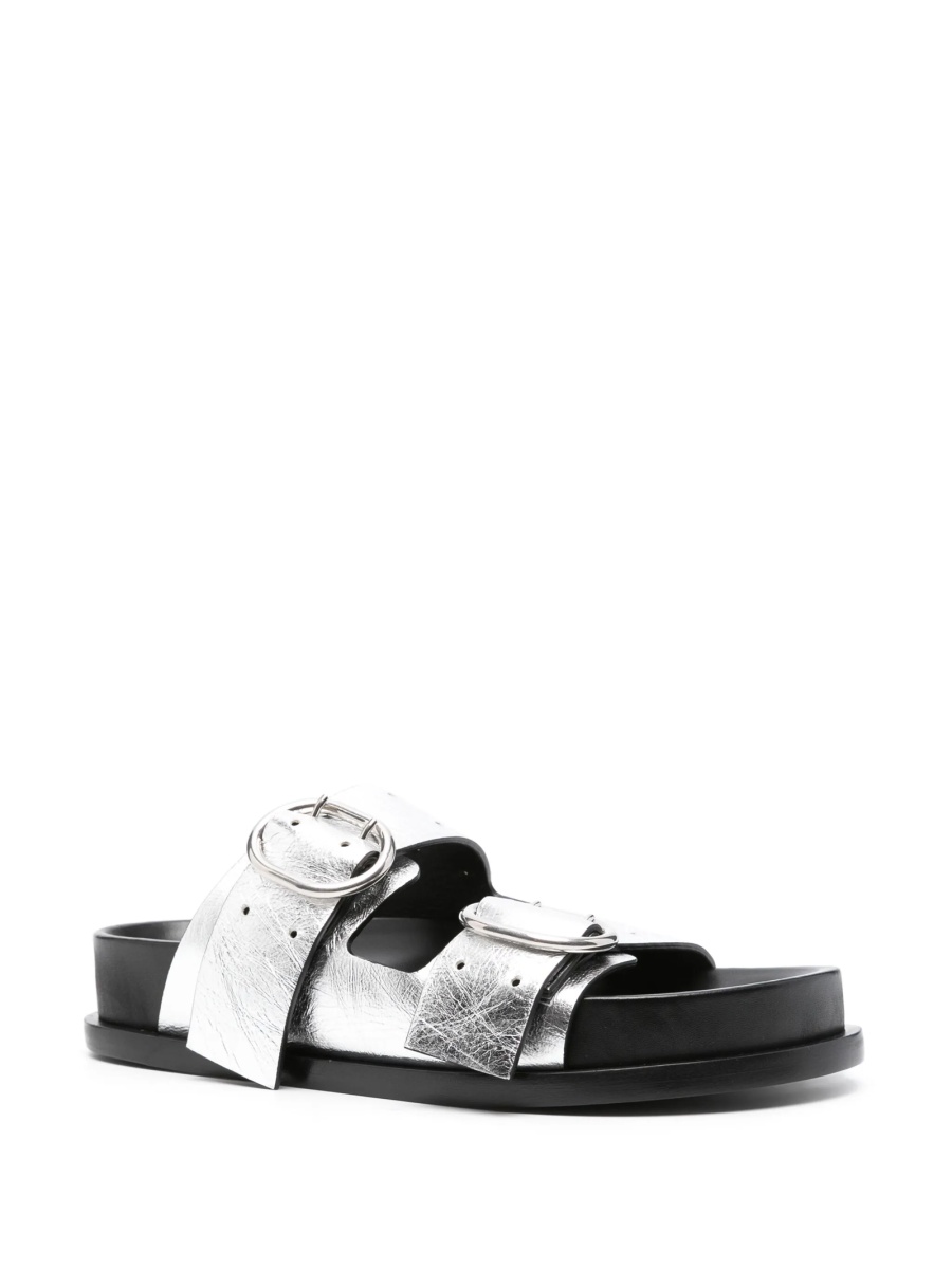 Sandale Jil Sander argintii din piele - Img 2