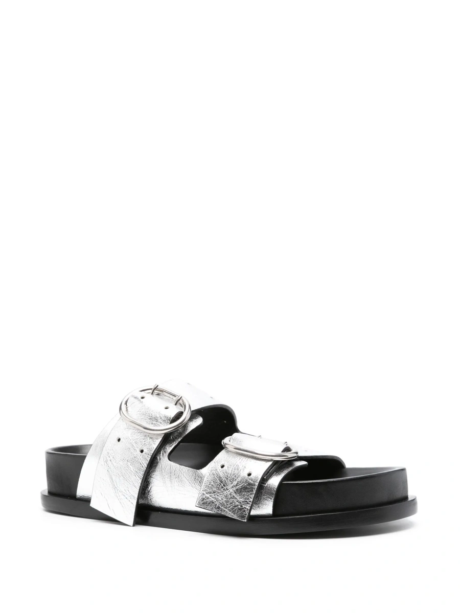 Sandale Jil Sander argintii din piele - Img 2
