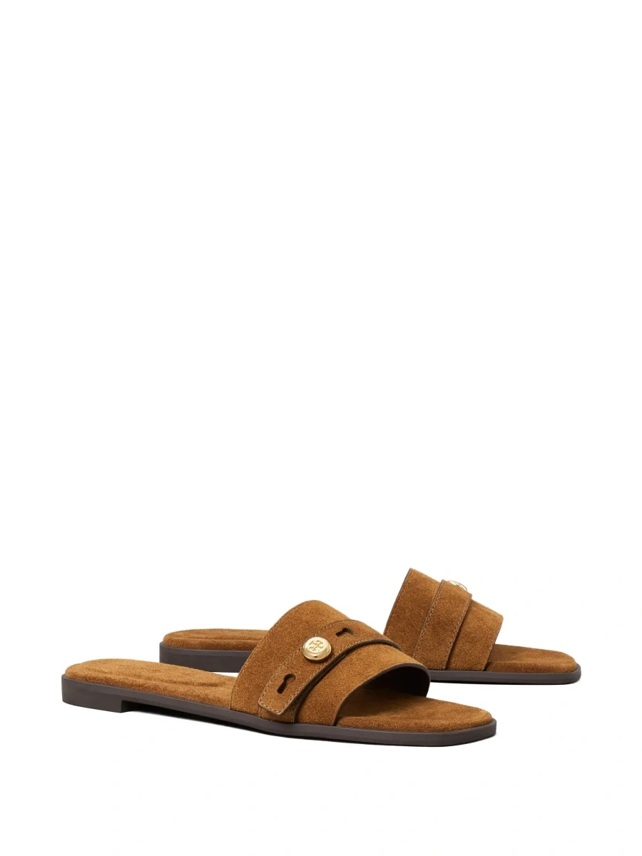 Sandale Tory Burch maro din piele intoarsa 'Romy' - Img 5