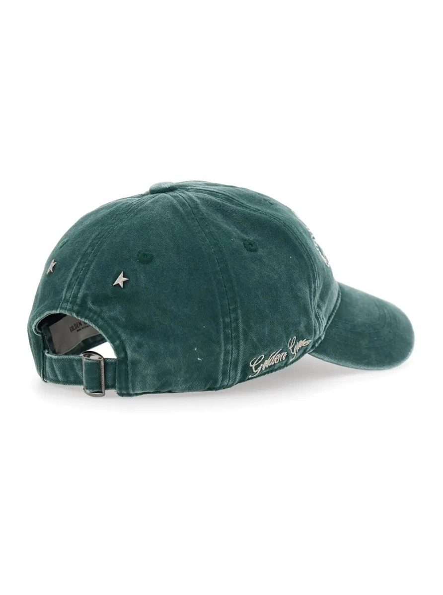 Sapca Green Baseball Cap with Maxi Logo Lettering on the Front in Cotton for Women - Img 2