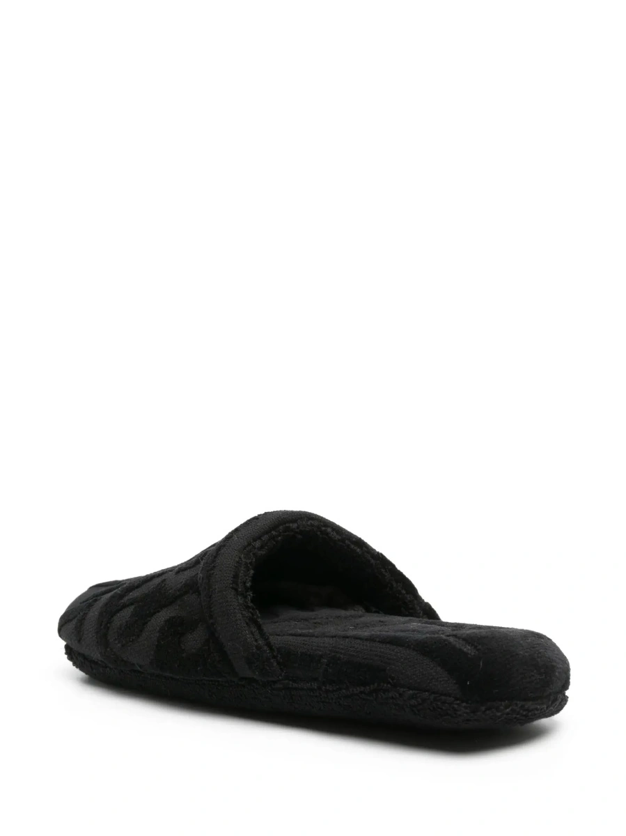 Slapi VERSACE HOME negri din piele ecologica - Img 5