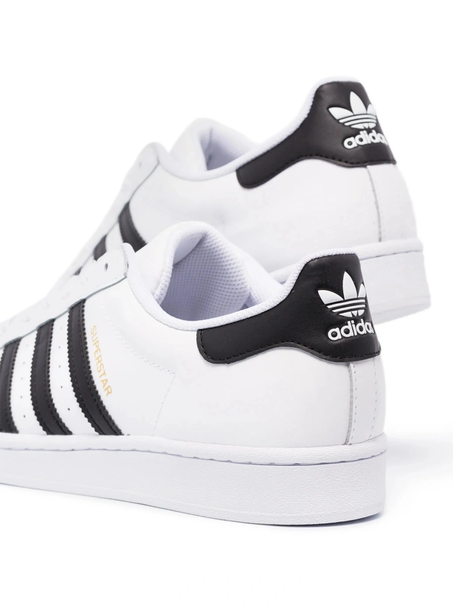 Sneakers adidas Originals superstar albi din cauciuc si piele - Img 3