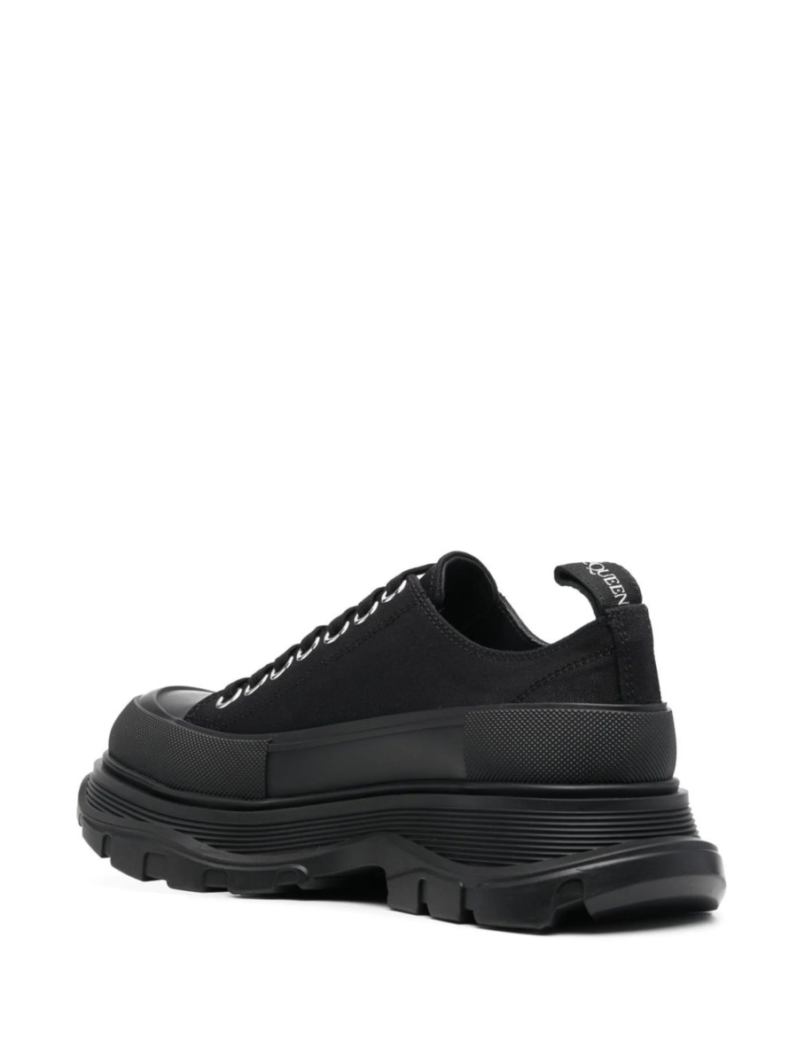 Sneakers Alexander McQueen tread slick negri din bumbac - Img 3