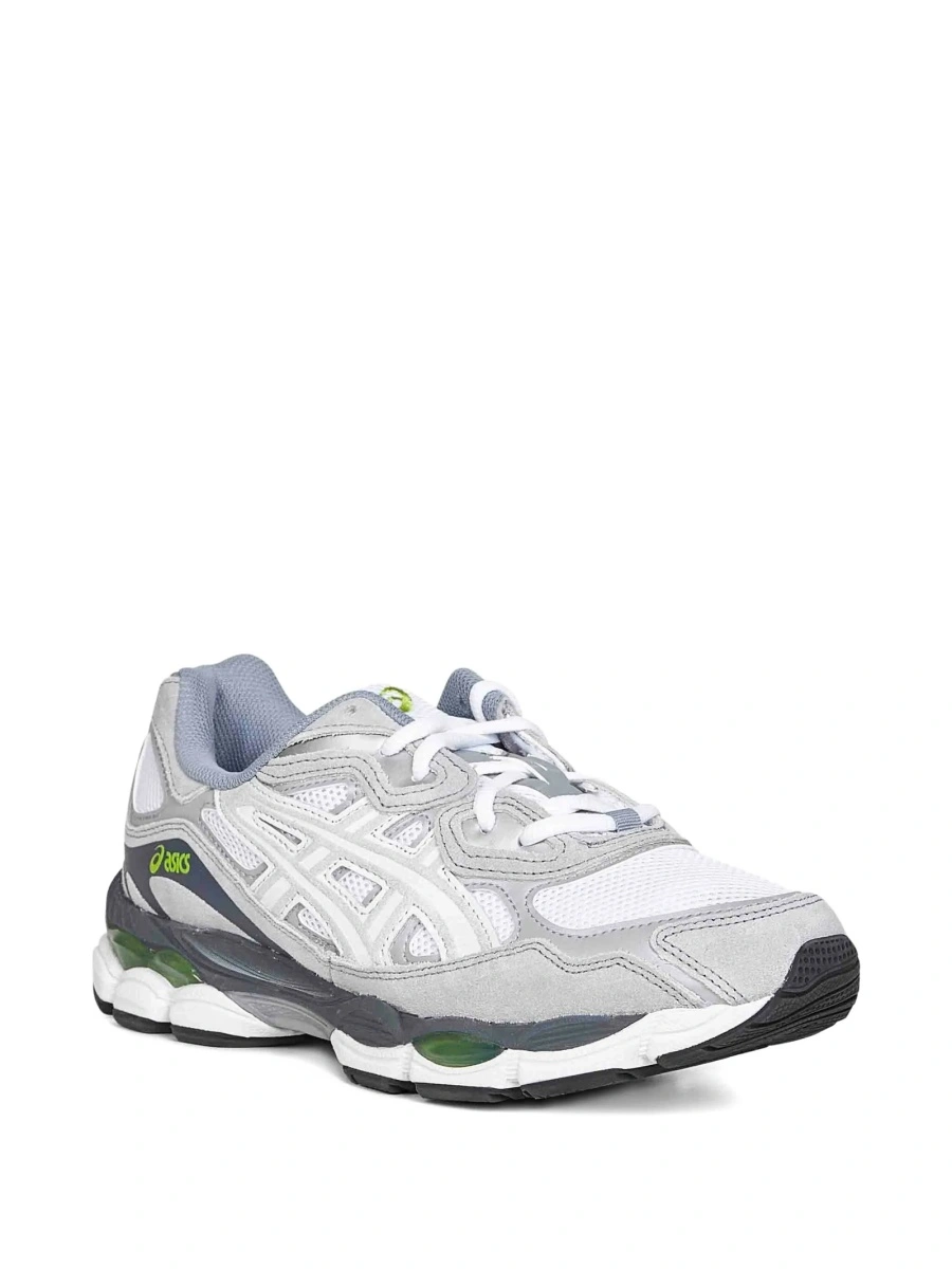 Sneakers ASICS albi din material textil si piele - Img 2