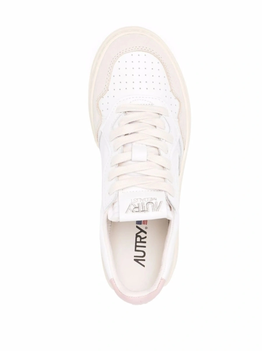 Sneakers AUTRY albi din piele intoarsa si piele - Img 4