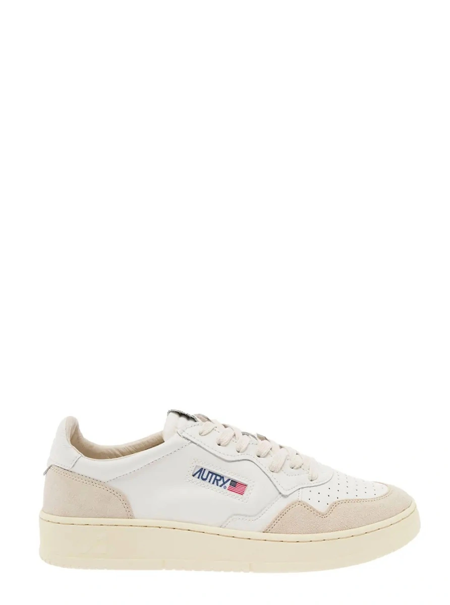 Sneakers AUTRY albi din piele si piele intoarsa 'Medalist' - Img 4
