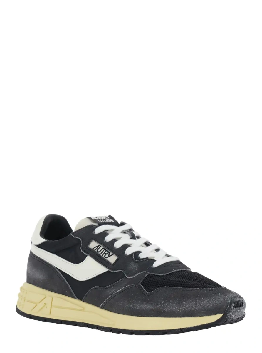 Sneakers AUTRY negri din piele si textil - Img 2