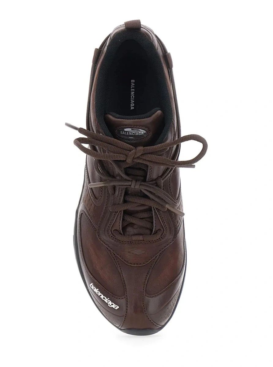 Sneakers Balenciaga maro din piele 'Radar' - Img 4