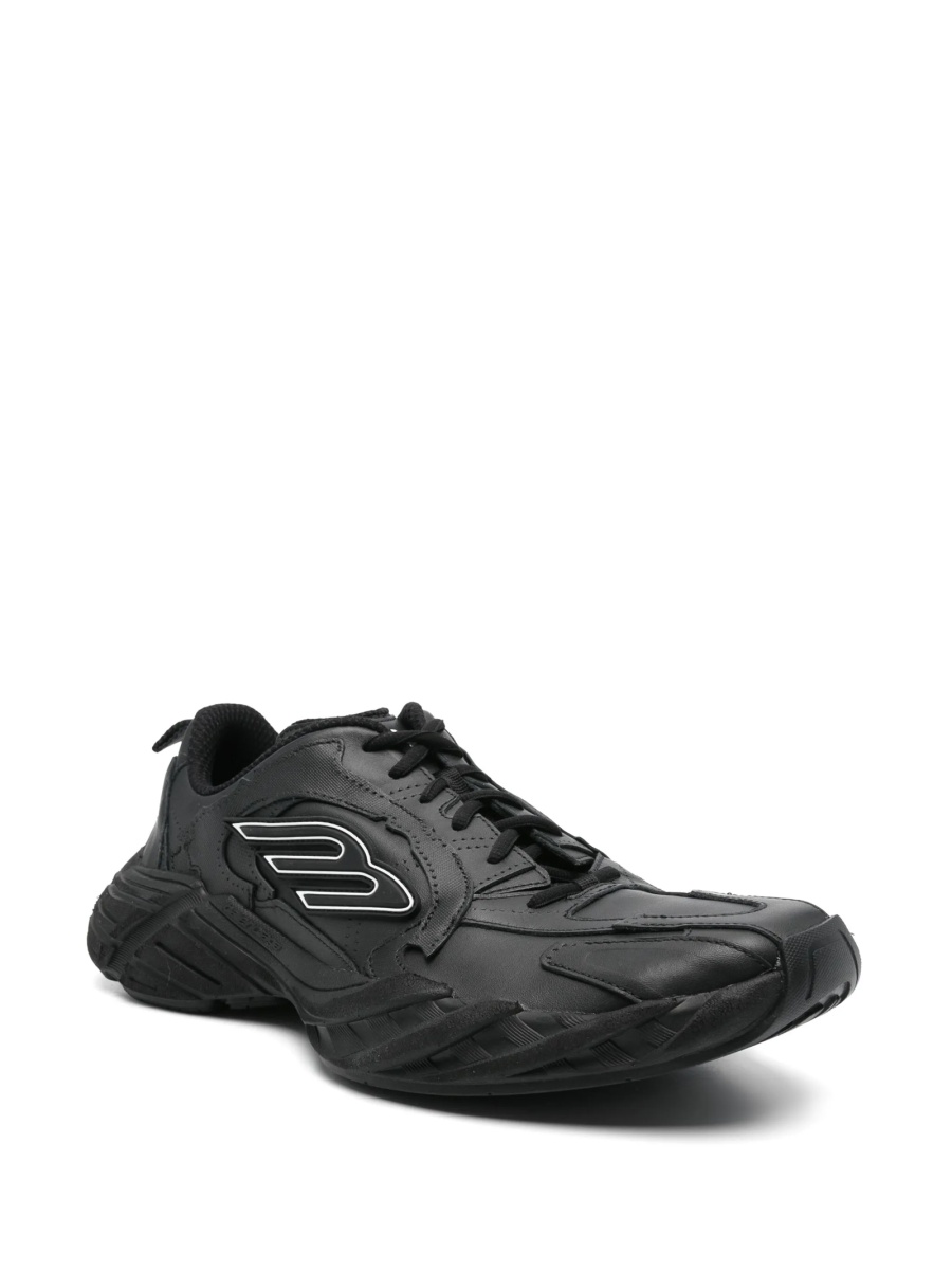Sneakers Balenciaga negri din material textil si piele - Img 2