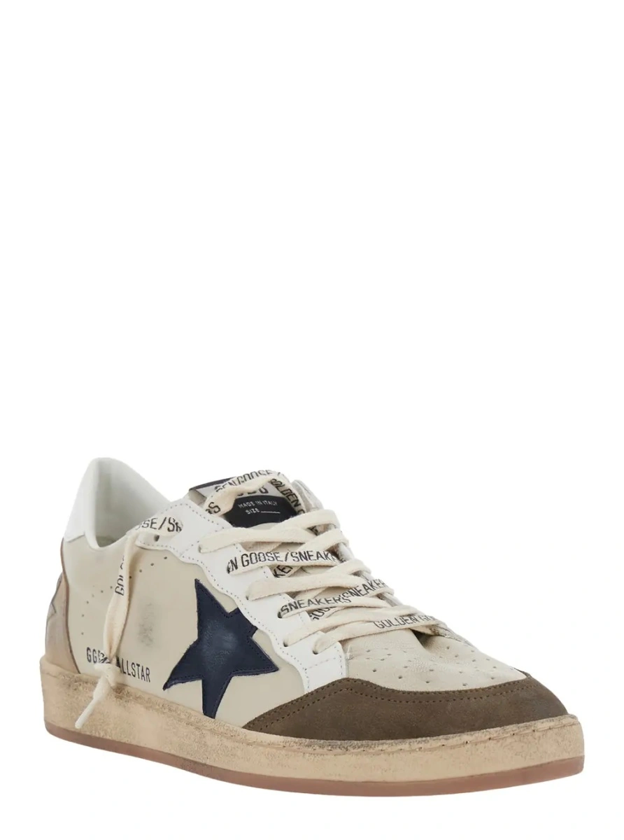 Sneakers 'Ballstar' Beige Low top sneakers with logo patch on the tongue and contrasting heel with logo lettering in suede for men - Img 2