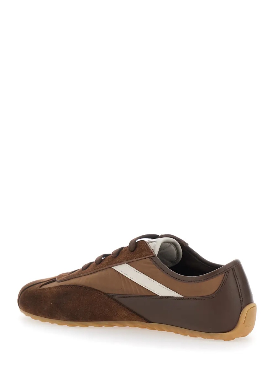 Sneakers 'Boxe' Brown low top sneakerswith Bicolored Details and Logo Lettering on the Side in Suede for Men - Img 3