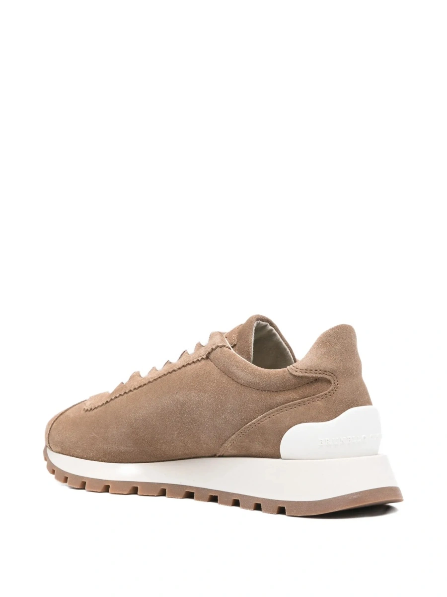 Sneakers Brunello Cucinelli maro din piele intoarsa - Img 6