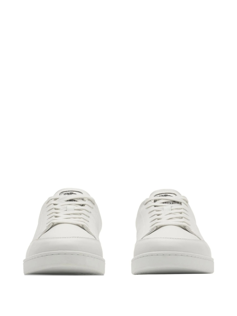 Sneakers Burberry albi din poliuretan si piele intoarsa - Img 3