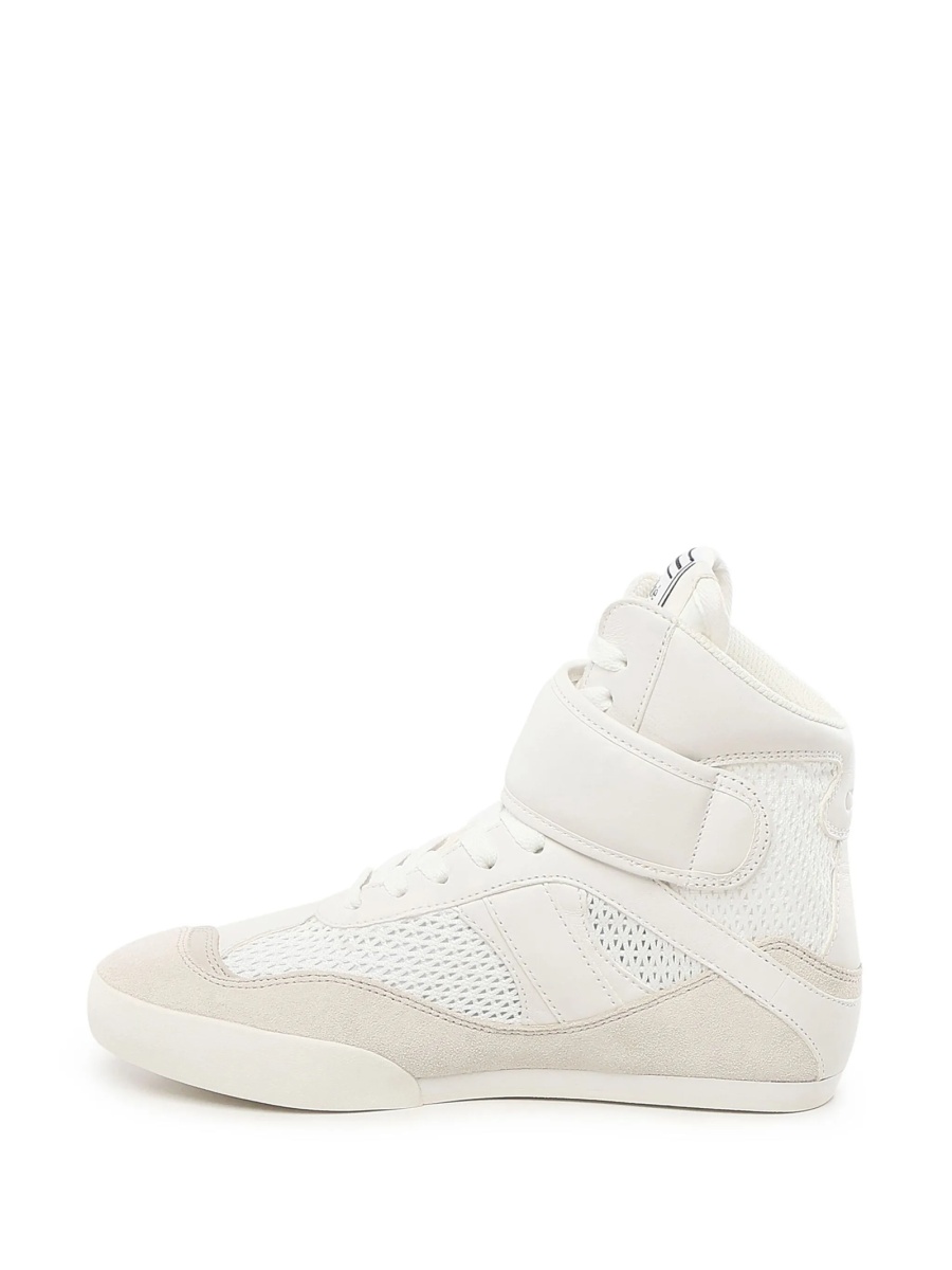 Sneakers Chloe albi din piele intoarsa si polyester - Img 4