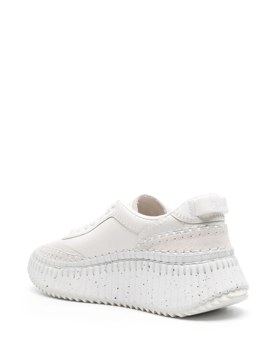 Sneakers Chloe albi din piele - Img 3