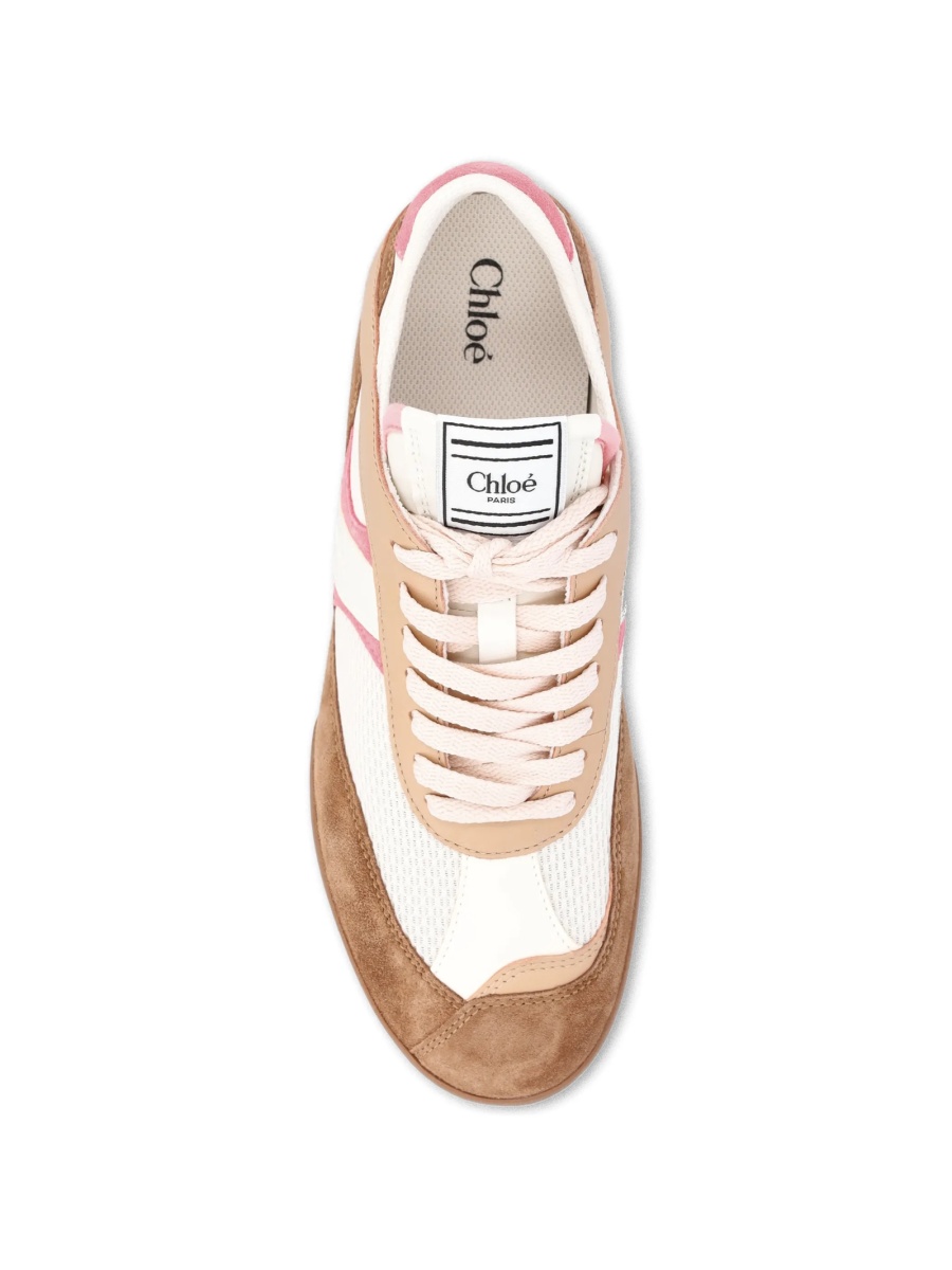 Sneakers Chloe neutri din piele si polyester - Img 3