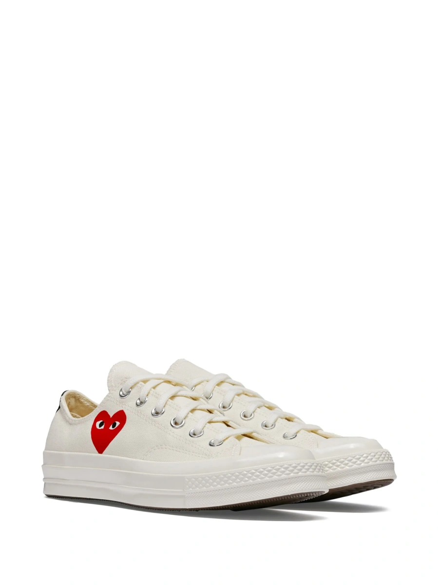Sneakers COMME DES GARÇONS PLAY X CONVERSE albi din material textil - Img 2