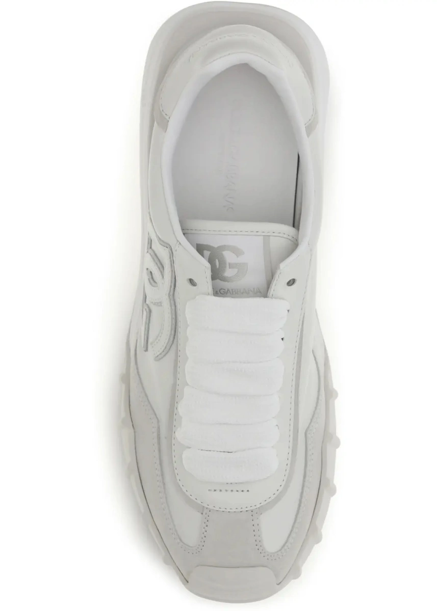 Sneakers Dolce &amp; Gabbana albi din textil si piele - Img 4