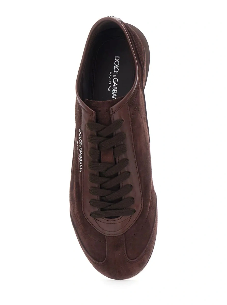 Sneakers Dolce &amp; Gabbana maro din piele intoarsa 'Gimondi Plus' - Img 4
