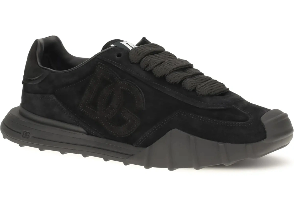 Sneakers Dolce &amp; Gabbana negri din piele intoarsa - Img 2