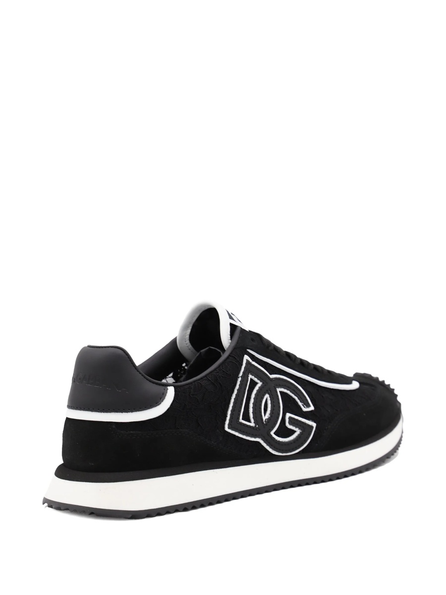 Sneakers Dolce &amp; Gabbana negri din vascoza si bumbac - Img 3