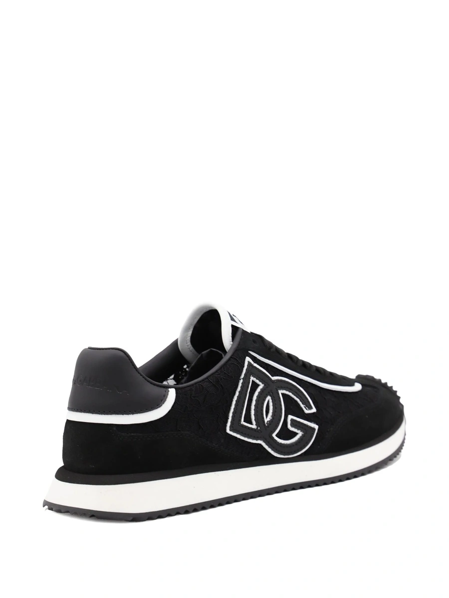 Sneakers Dolce &amp; Gabbana negri din vascoza si bumbac - Img 3