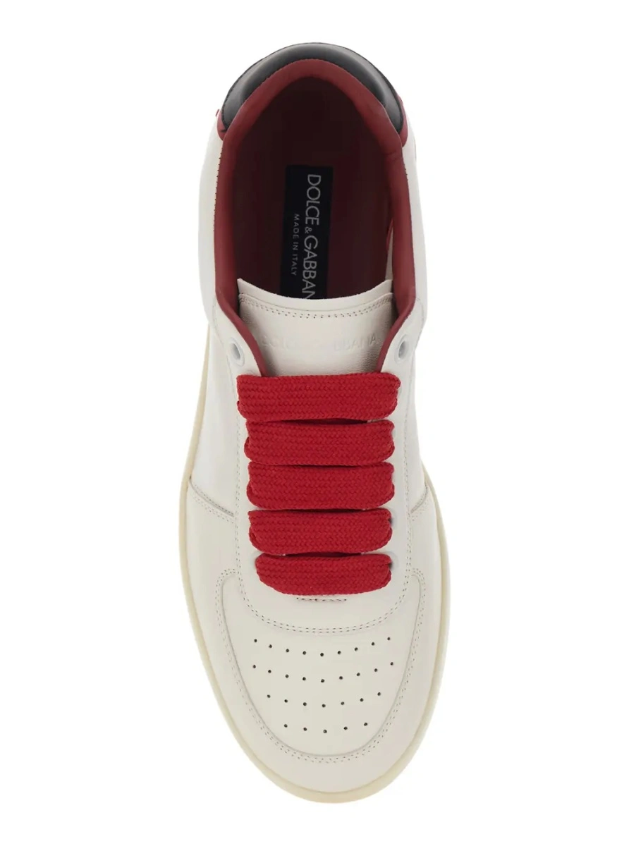 Sneakers Dolce &amp; Gabbana 'Portofino' albi din piele 'Portofino Custom' - Img 4