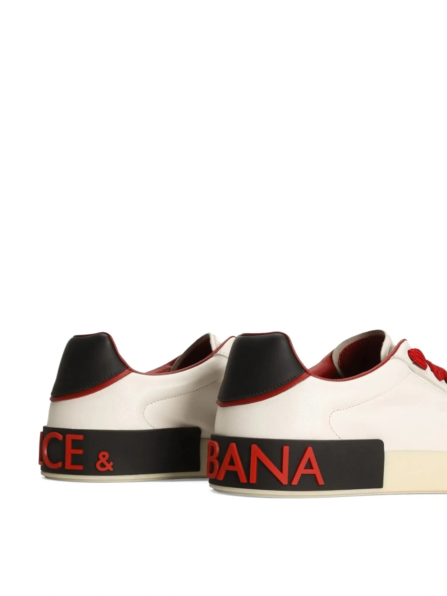 Sneakers Dolce &amp; Gabbana 'Portofino' albi din piele 'Portofino Custom' - Img 7