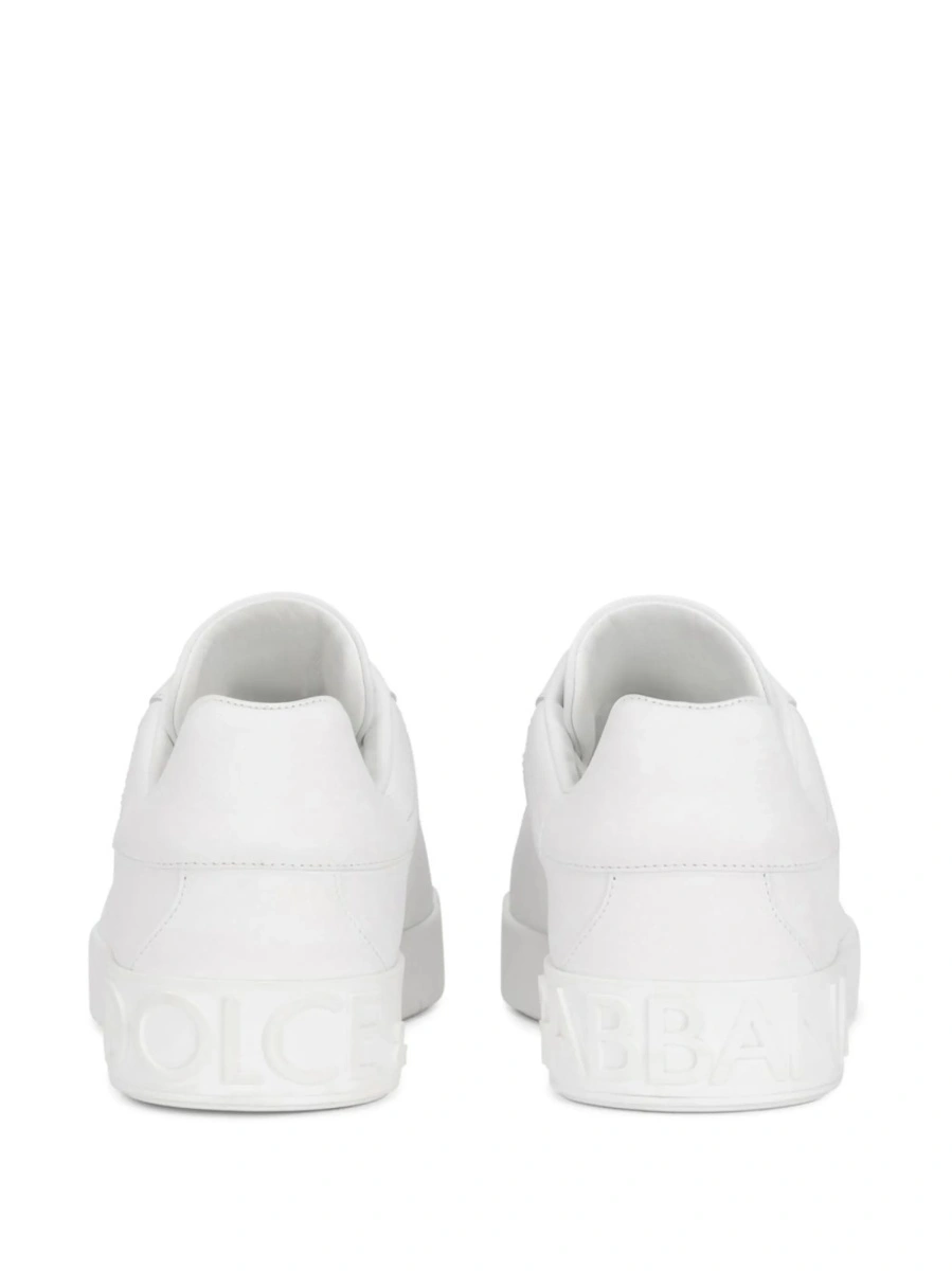 Sneakers Dolce &amp; Gabbana Portofino albi din piele - Img 3
