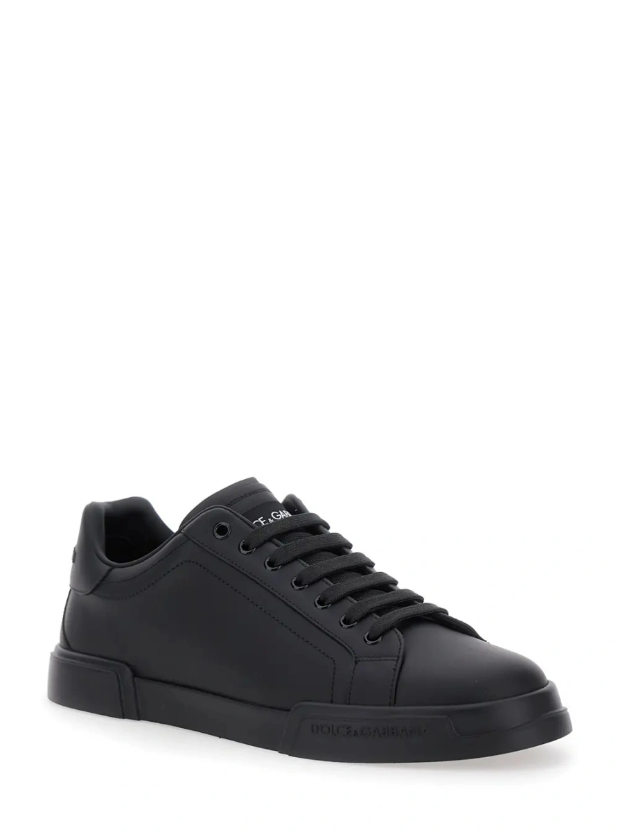 Sneakers Dolce &amp; Gabbana 'Portofino' negri din piele 'Portofino Light' - Img 2