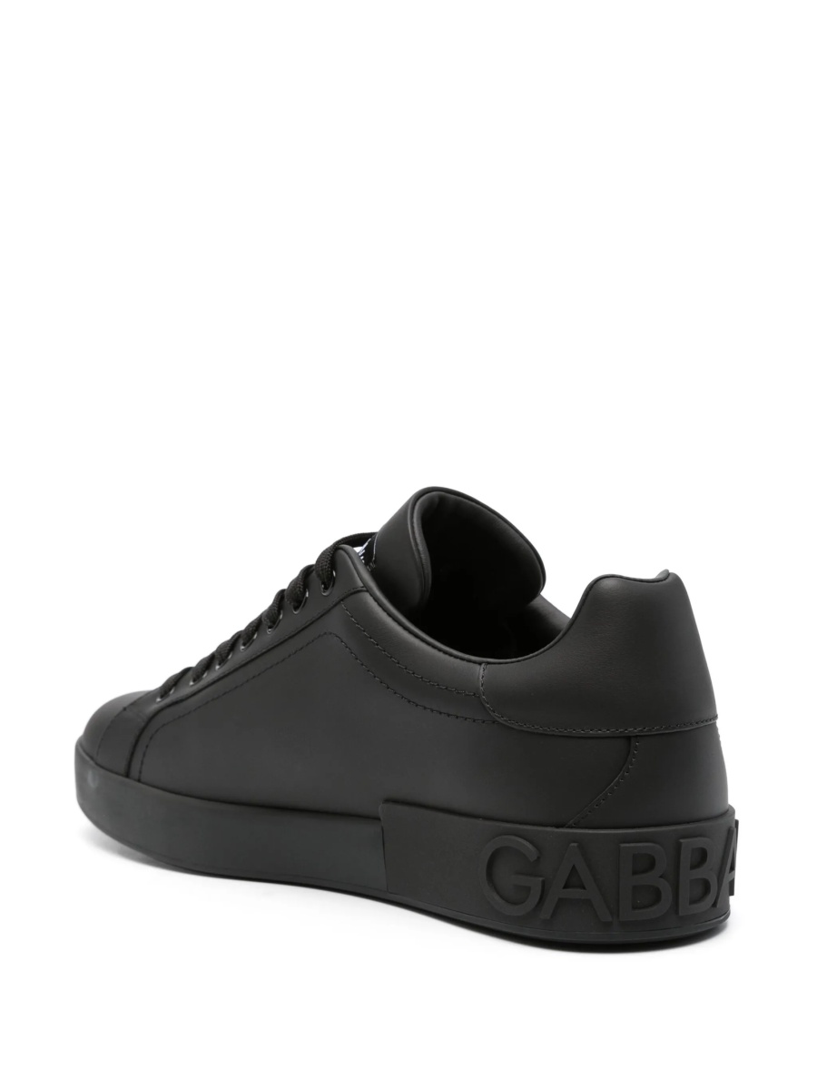 Sneakers Dolce &amp; Gabbana Portofino negri din piele - Img 3