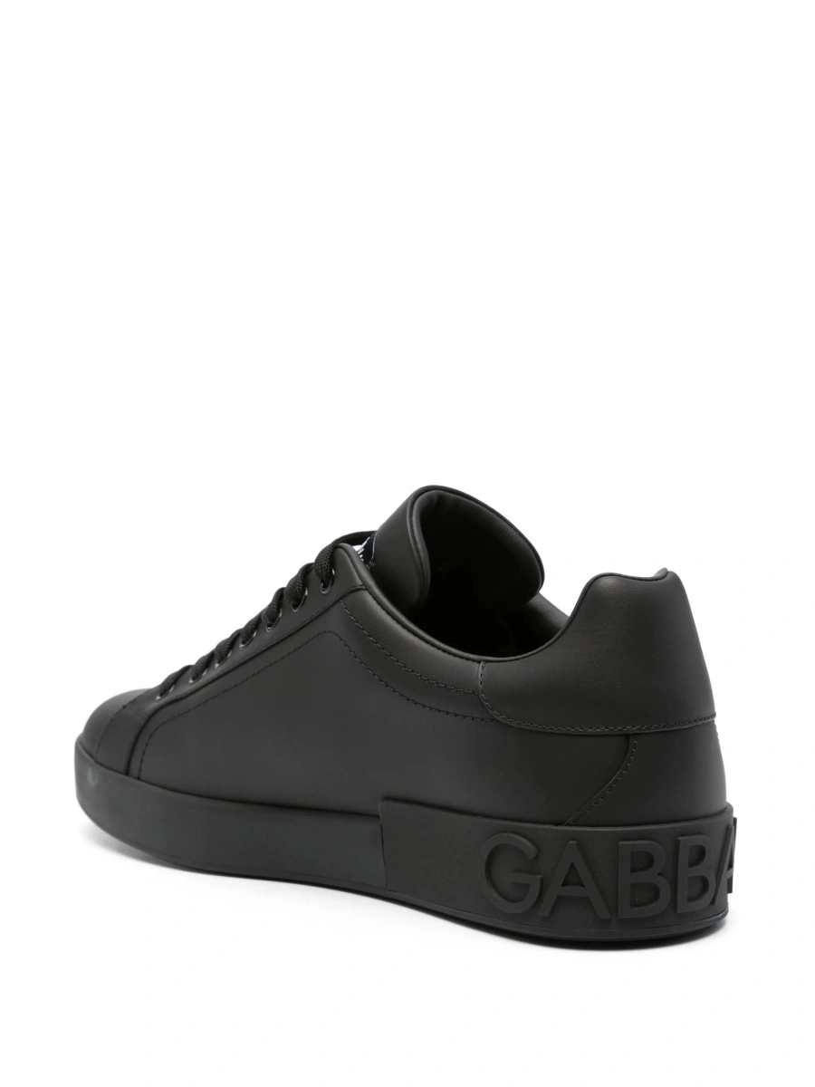 Sneakers Dolce &amp; Gabbana Portofino negri din piele - Img 3