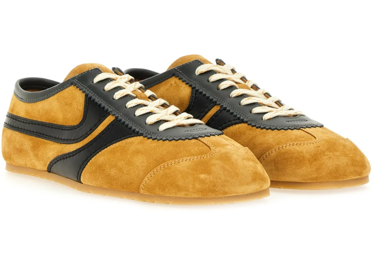 Sneakers Dries Van Noten multicolor din piele intoarsa - Img 3