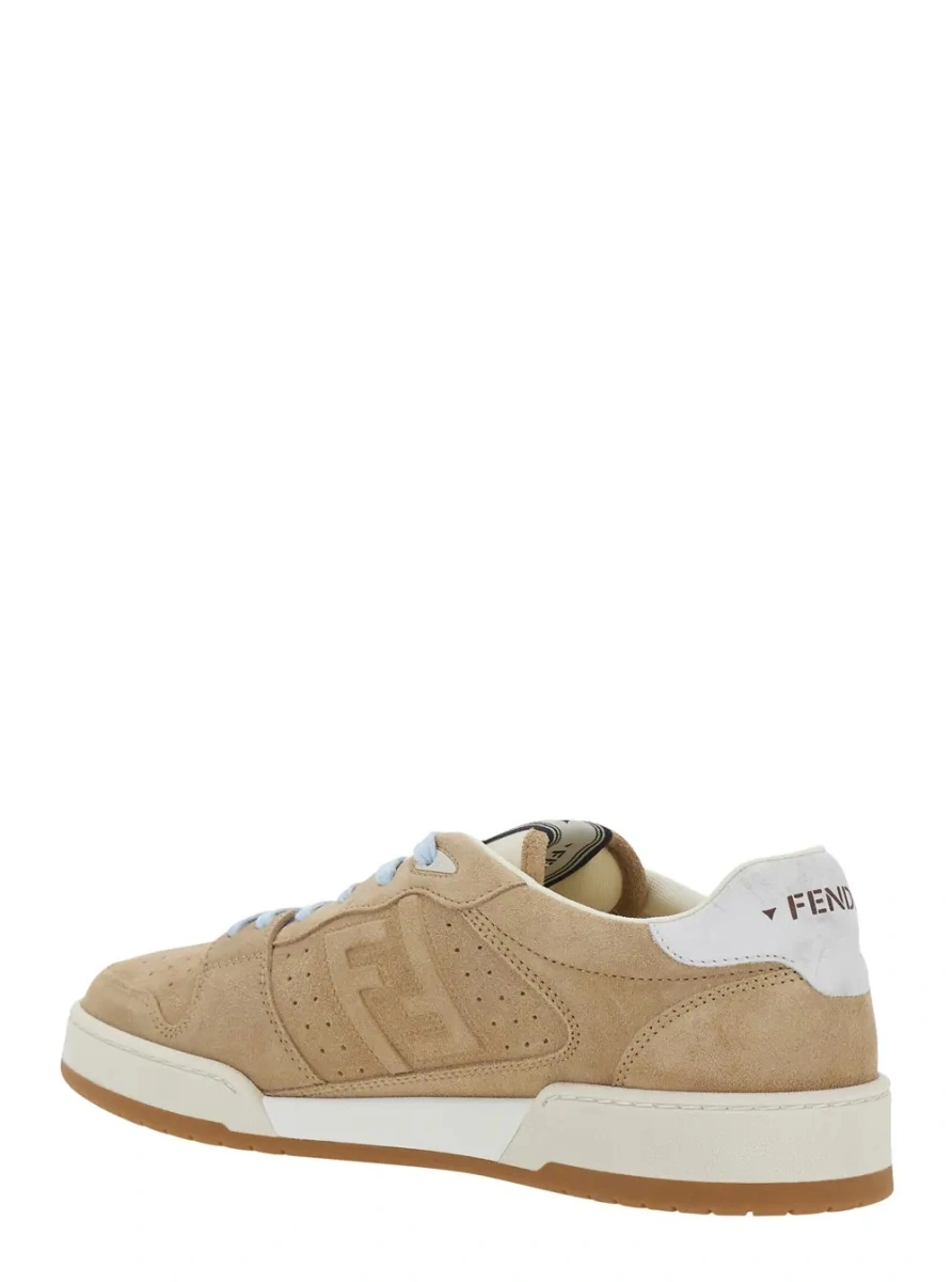 Sneakers Fendi bej din piele intoarsa - Img 3