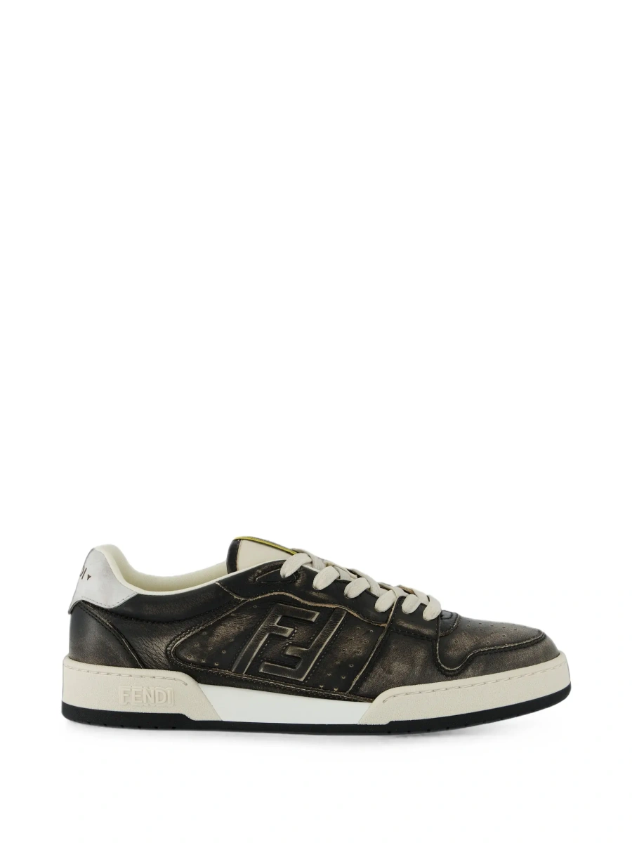 Sneakers Fendi gri din piele - Img 8