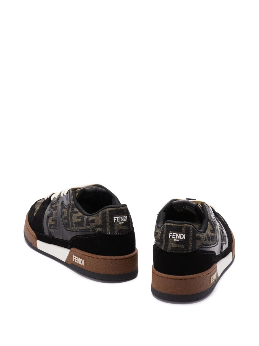Sneakers Fendi maro din material textil si piele - Img 3