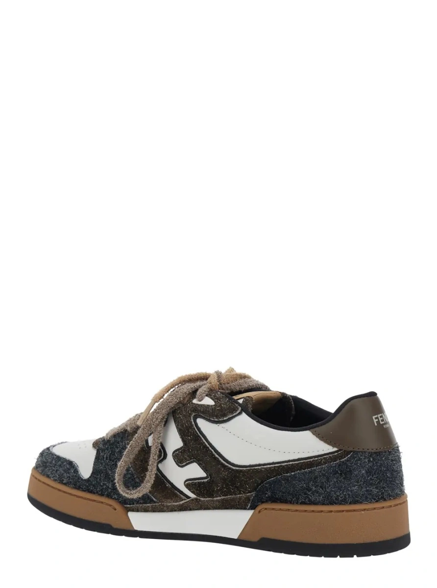 Sneakers Fendi maro din piele intoarsa - Img 3
