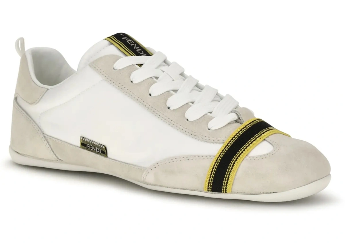 Sneakers Fendi multicolor din piele intoarsa si material textil - Img 2