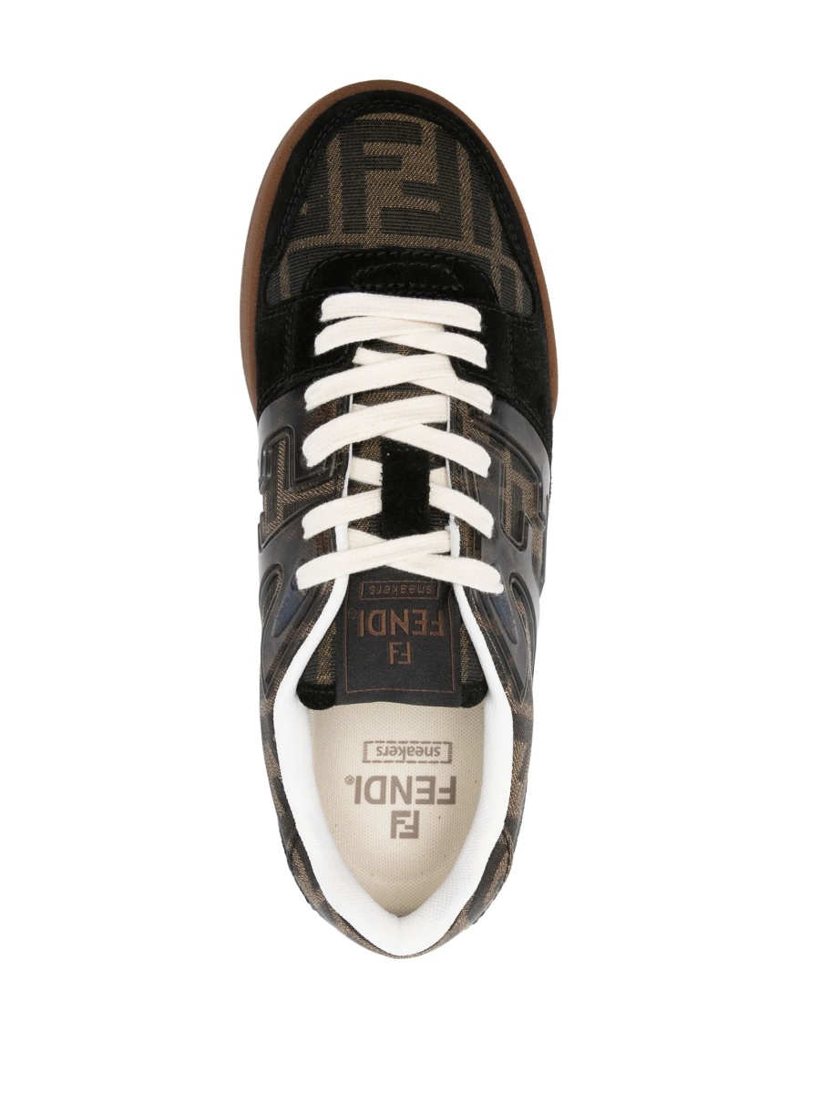 Sneakers Fendi negri din piele si material textil - Img 4