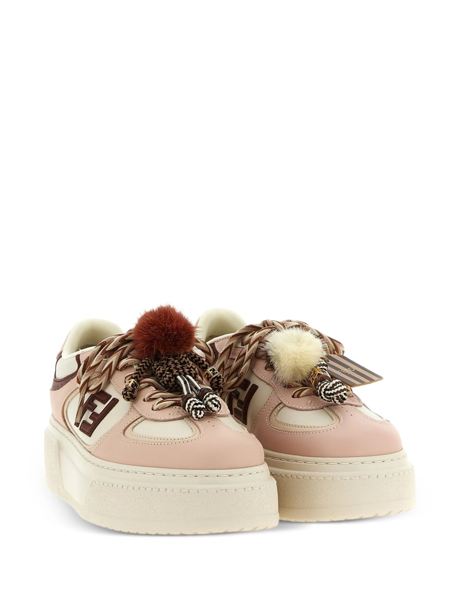 Sneakers Fendi neutri din piele - Img 2