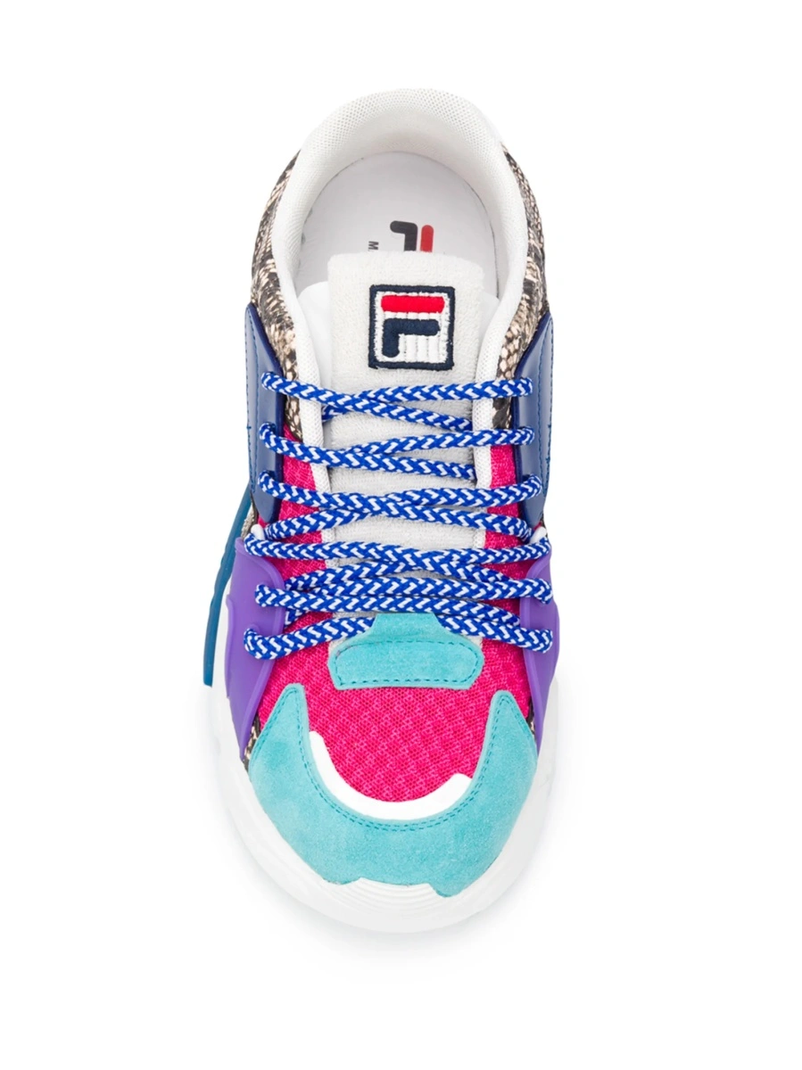 Sneakers Fila albastri din polyester si piele - Img 4