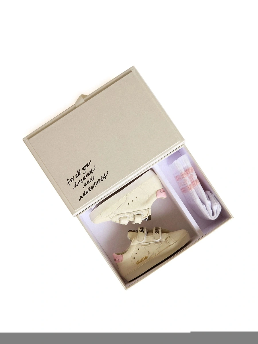Sneakers Golden Goose albi din piele - Img 3