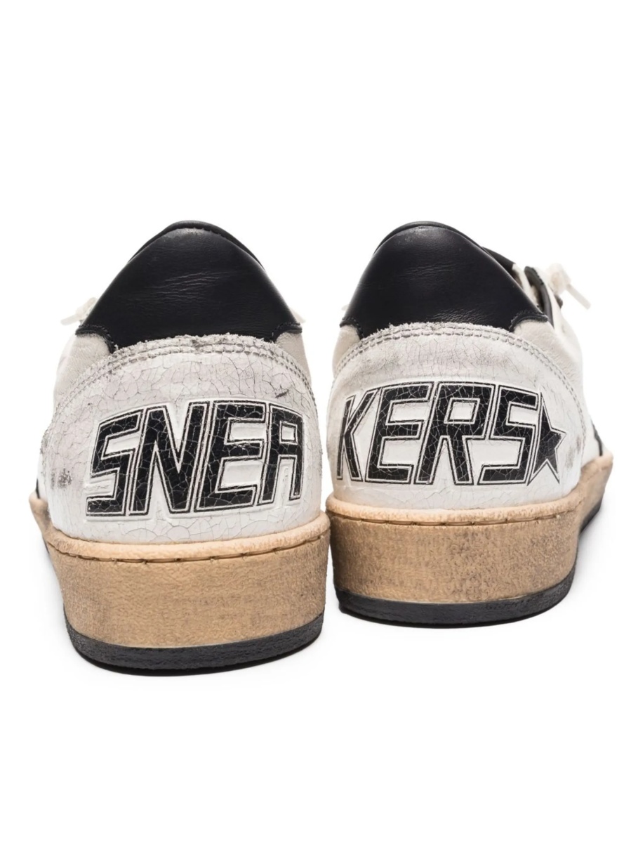 Sneakers Golden Goose ball star albi din piele - Img 2