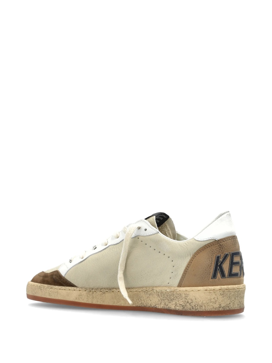 Sneakers Golden Goose ball star neutri din piele - Img 4